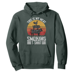 BBQ Hoodie Smoker Themed Retro Vintage My Meat Smoking TS10 Dark Forest Green Print Your Wear