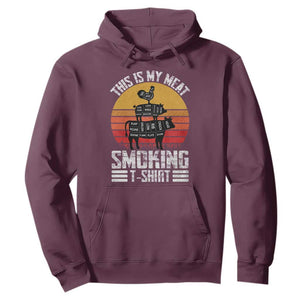 BBQ Hoodie Smoker Themed Retro Vintage My Meat Smoking TS10 Maroon Print Your Wear