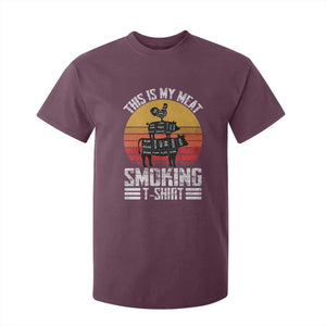 BBQ T Shirt For Kid Smoker Themed Retro Vintage My Meat Smoking TS10 Maroon Print Your Wear