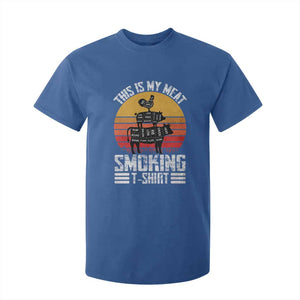 BBQ T Shirt For Kid Smoker Themed Retro Vintage My Meat Smoking TS10 Royal Blue Print Your Wear