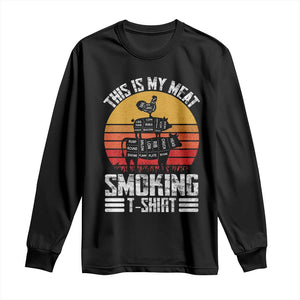 BBQ Long Sleeve Shirt Smoker Themed Retro Vintage My Meat Smoking TS10 Black Print Your Wear