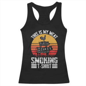 BBQ Racerback Tank Top Smoker Themed Retro Vintage My Meat Smoking TS10 Black Print Your Wear