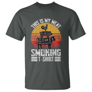 BBQ T Shirt Smoker Themed Retro Vintage My Meat Smoking TS10 Dark Heather Print Your Wear