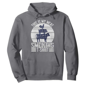 BBQ Hoodie Retro This Is My Meat Smoking Barbeque Dad TS10 Charcoal Print Your Wear