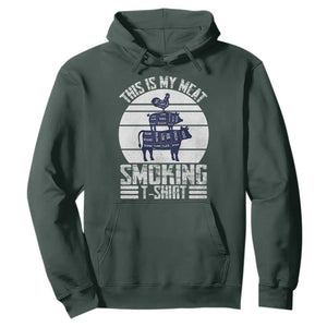 BBQ Hoodie Retro This Is My Meat Smoking Barbeque Dad TS10 Dark Forest Green Print Your Wear