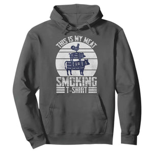 BBQ Hoodie Retro This Is My Meat Smoking Barbeque Dad TS10 Dark Heather Print Your Wear