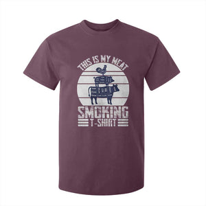 BBQ T Shirt For Kid Retro This Is My Meat Smoking Barbeque Dad TS10 Maroon Print Your Wear