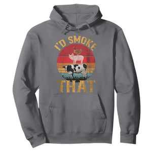 Funny BBQ Hoodie I'd Smoke That Barbecue Retro Grilling Gift TS10 Charcoal Print Your Wear