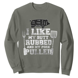 Funny BBQ Sweatshirt Hilarious Grill Chef Grilling Gift Pork Rub Smoking Meat Smoker TS10 Military Green Print Your Wear