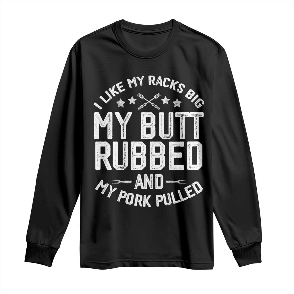 Funny BBQ Long Sleeve Shirt Pork Rub Smoking Meat Smoker Hilarious Grill Chef Grilling Gift TS10 Black Print Your Wear