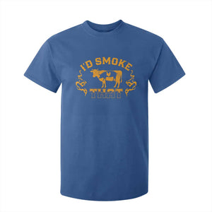 Funny BBQ T Shirt For Kid I'd Smoke That Chef Butcher Cook BBQ TS10 Royal Blue Print Your Wear