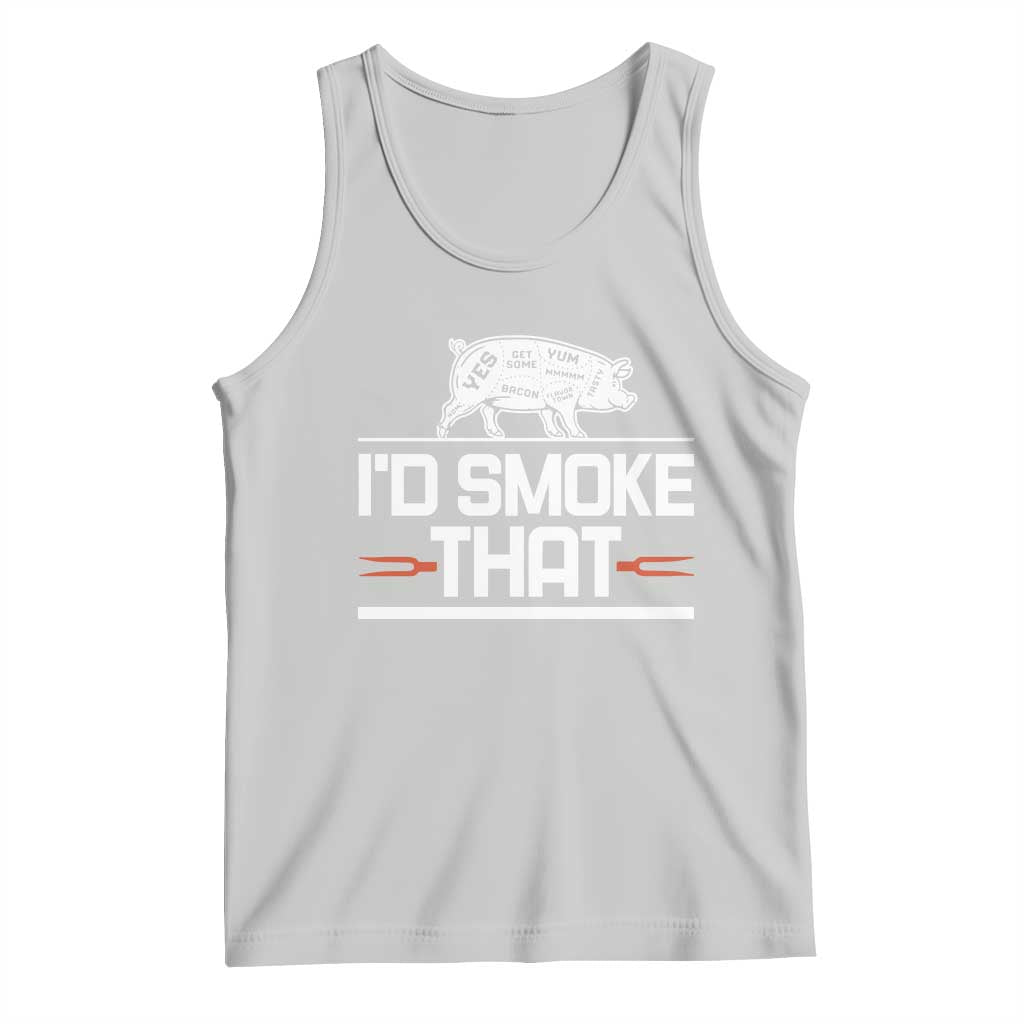 Funny BBQ I'd Smoke That Tank Top Chef Butcher Cook BBQ TS10 Ash Print Your Wear