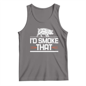 Funny BBQ I'd Smoke That Tank Top Chef Butcher Cook BBQ TS10 Deep Heather Print Your Wear