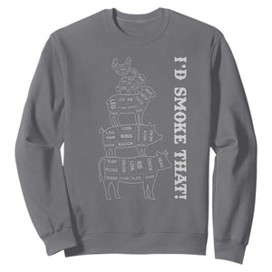 Funny BBQ Sweatshirt I'd Smoke That TS10 Charcoal Print Your Wear