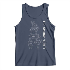 Funny BBQ Tank Top I'd Smoke That TS10 Navy Print Your Wear
