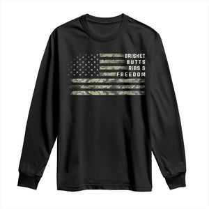 BBQ Long Sleeve Shirt Grilling Gifts For Grill Dad Meat Smoker Grill Camo Flag TS10 Black Print Your Wear