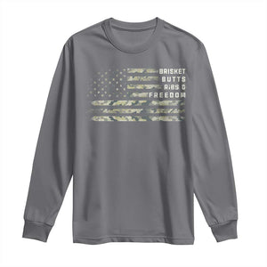 BBQ Long Sleeve Shirt Grilling Gifts For Grill Dad Meat Smoker Grill Camo Flag TS10 Charcoal Print Your Wear