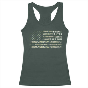 BBQ Racerback Tank Top Grilling Gifts For Grill Dad Meat Smoker Grill Camo Flag TS10 Dark Forest Green Print Your Wear