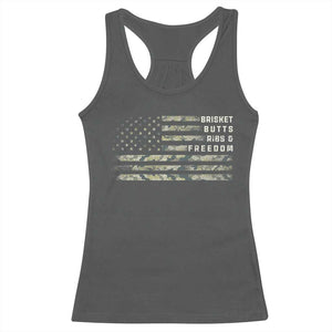 BBQ Racerback Tank Top Grilling Gifts For Grill Dad Meat Smoker Grill Camo Flag TS10 Dark Heather Print Your Wear