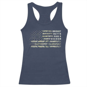 BBQ Racerback Tank Top Grilling Gifts For Grill Dad Meat Smoker Grill Camo Flag TS10 Navy Print Your Wear