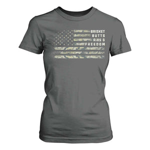 BBQ T Shirt For Women Grilling Gifts For Grill Dad Meat Smoker Grill Camo Flag TS10 Dark Heather Print Your Wear