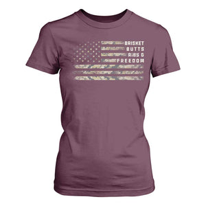 BBQ T Shirt For Women Grilling Gifts For Grill Dad Meat Smoker Grill Camo Flag TS10 Maroon Print Your Wear