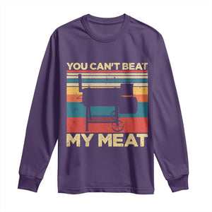 Funny BBQ Long Sleeve Shirt You Can't Beat My Meat Dad Grill Gift TS10 Purple Print Your Wear