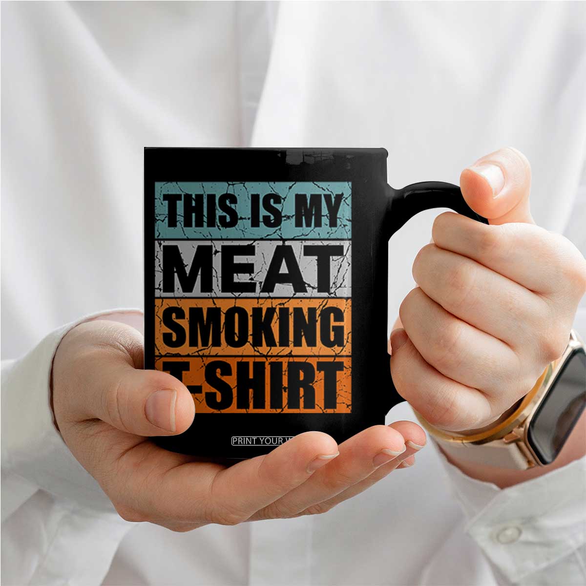 Retro BBQ Smoker This is My Meat Smoking Coffee Mug TS10 Print Your Wear