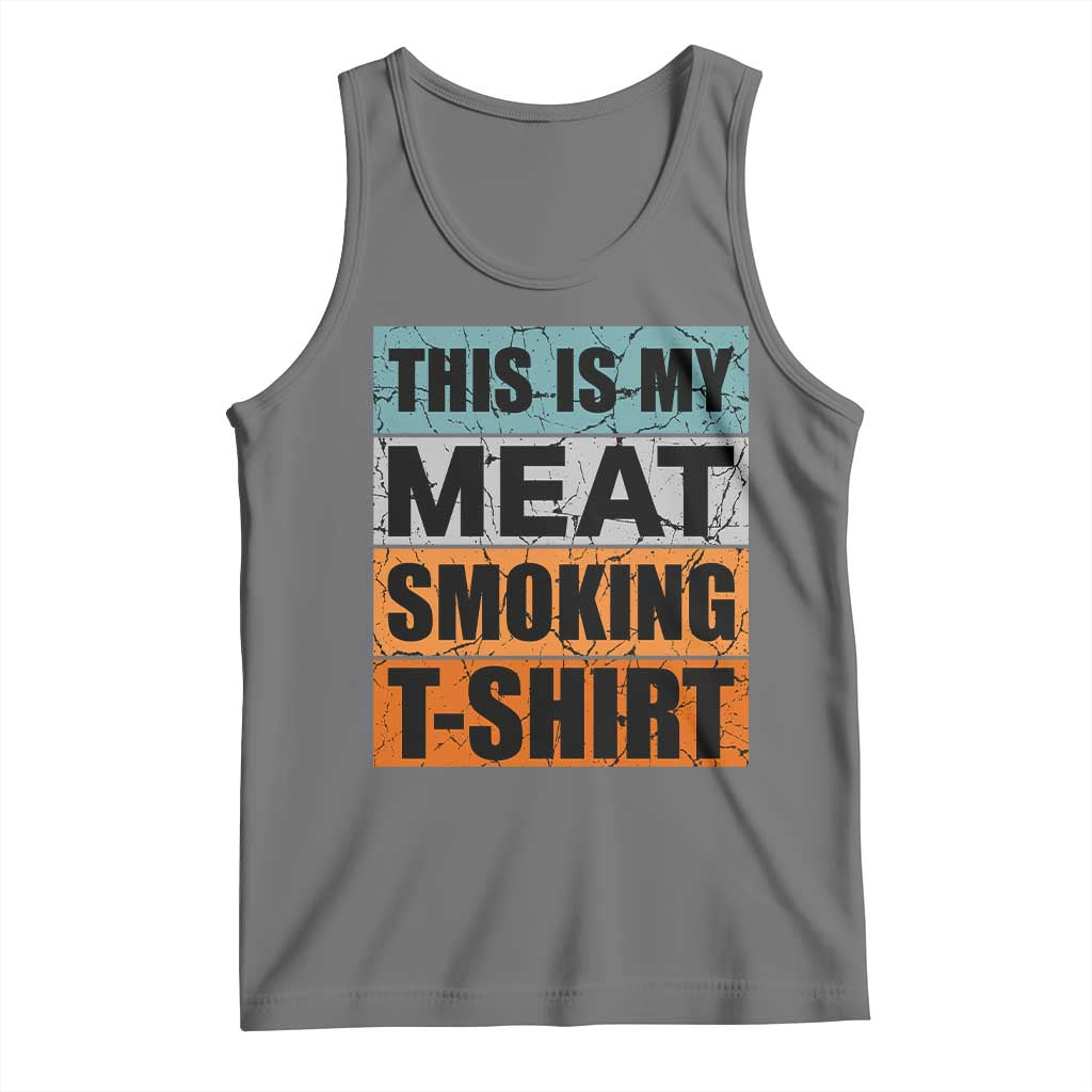 Retro BBQ Smoker This is My Meat Smoking Tank Top TS10 Black Heather Print Your Wear