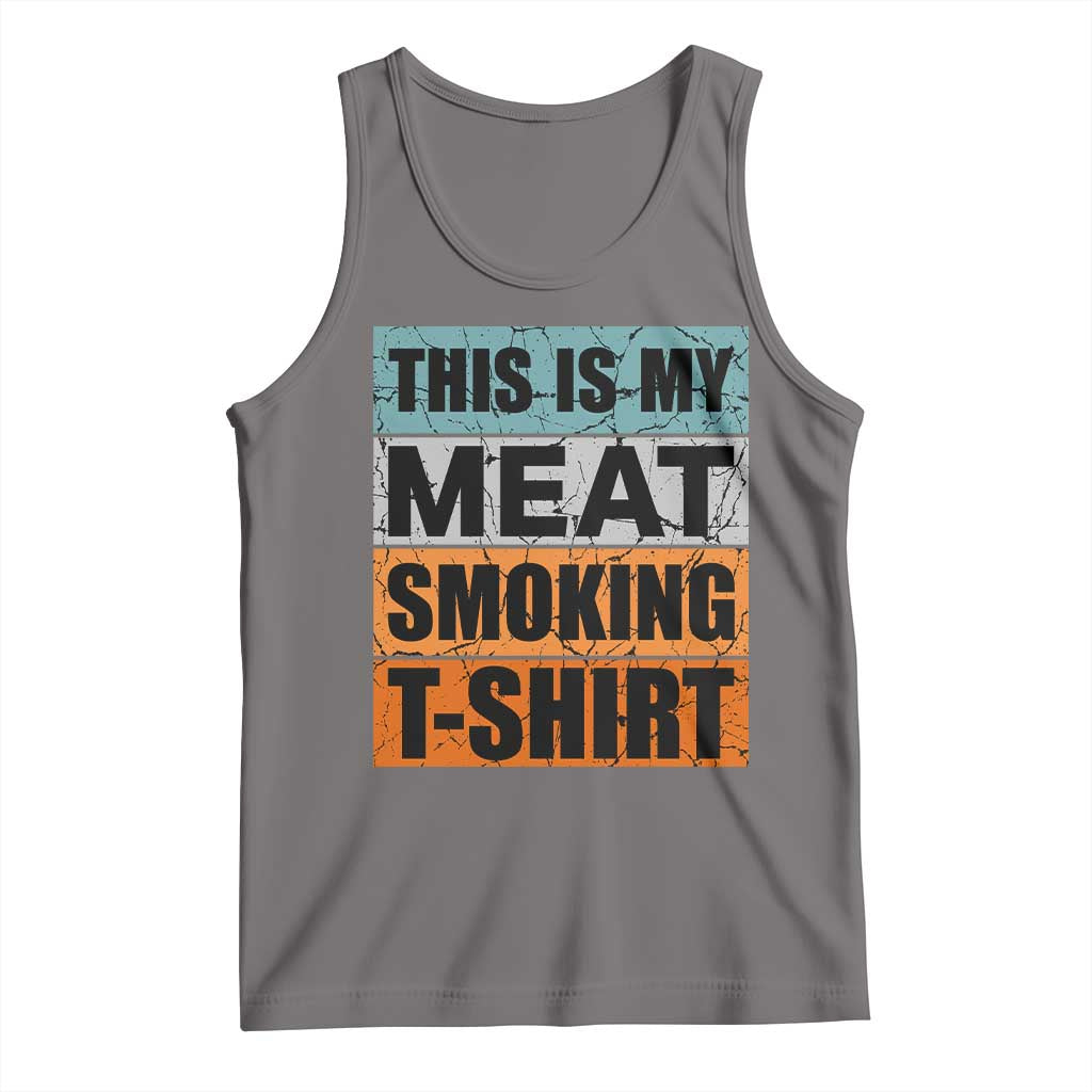 Retro BBQ Smoker This is My Meat Smoking Tank Top TS10 Deep Heather Print Your Wear