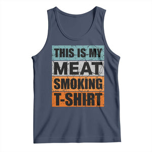 Retro BBQ Smoker This is My Meat Smoking Tank Top TS10 Navy Print Your Wear