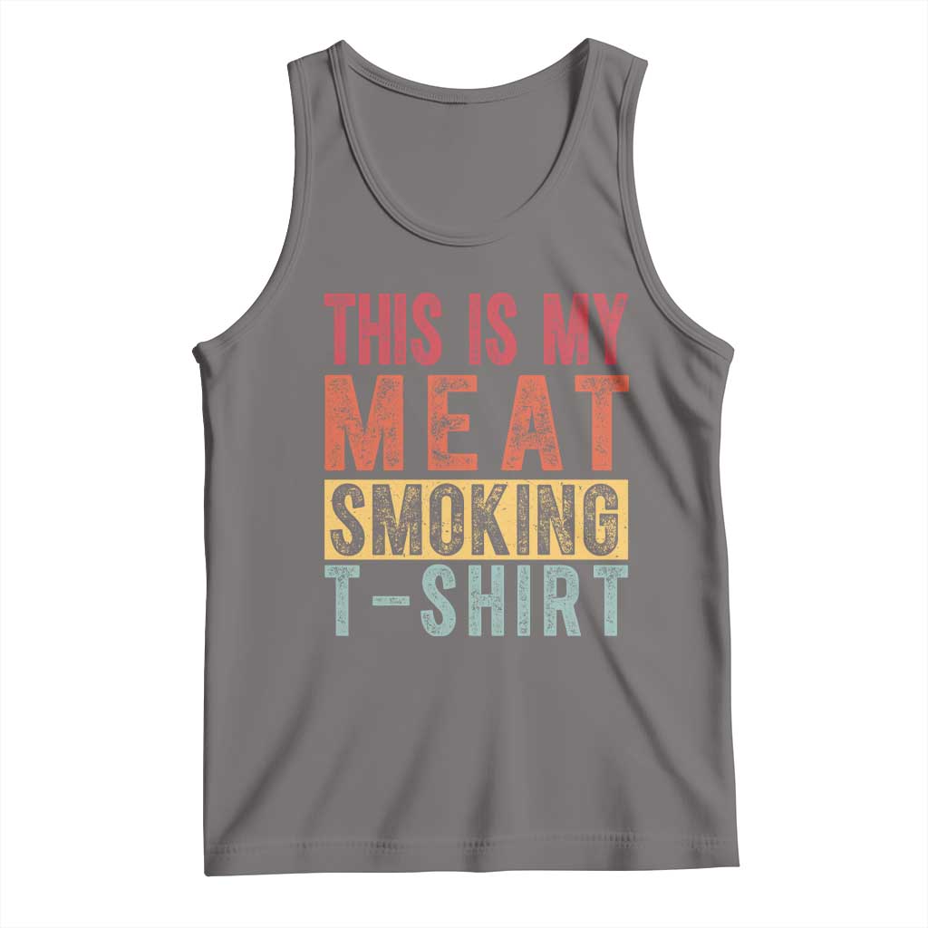 Vintage BBQ This Is My Meat Smoking Tank Top TS10 Deep Heather Print Your Wear