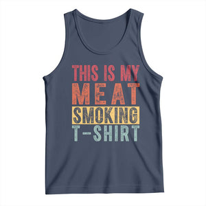 Vintage BBQ This Is My Meat Smoking Tank Top TS10 Navy Print Your Wear