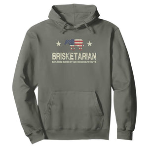 BBQ Hoodie Brisketarian Because Brisket Never Disappoints American Flag TS10 Military Green Print Your Wear