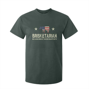 BBQ T Shirt For Kid Brisketarian Because Brisket Never Disappoints American Flag TS10 Dark Forest Green Print Your Wear