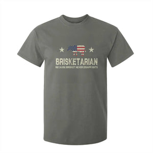 BBQ T Shirt For Kid Brisketarian Because Brisket Never Disappoints American Flag TS10 Military Green Print Your Wear