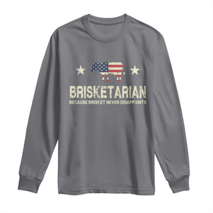 BBQ Long Sleeve Shirt Brisketarian Because Brisket Never Disappoints American Flag TS10 Charcoal Print Your Wear