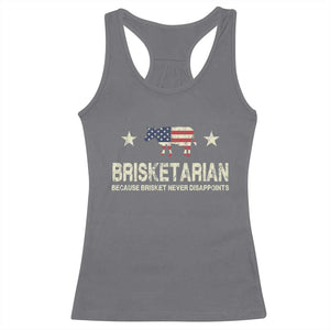 BBQ Racerback Tank Top Brisketarian Because Brisket Never Disappoints American Flag TS10 Charcoal Print Your Wear