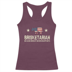 BBQ Racerback Tank Top Brisketarian Because Brisket Never Disappoints American Flag TS10 Maroon Print Your Wear