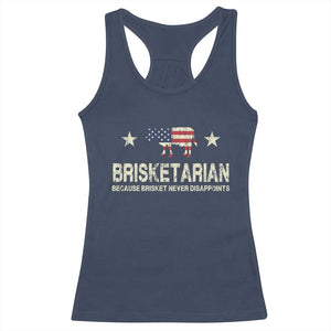 BBQ Racerback Tank Top Brisketarian Because Brisket Never Disappoints American Flag TS10 Navy Print Your Wear