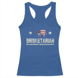 BBQ Racerback Tank Top Brisketarian Because Brisket Never Disappoints American Flag TS10 Royal Blue Print Your Wear