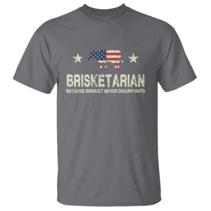 BBQ T Shirt Brisketarian Because Brisket Never Disappoints American Flag TS10 Charcoal Print Your Wear