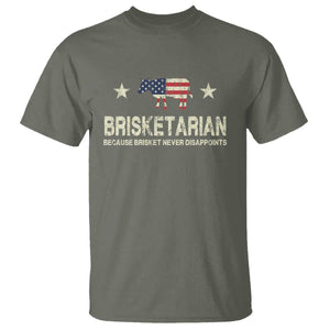 BBQ T Shirt Brisketarian Because Brisket Never Disappoints American Flag TS10 Military Green Print Your Wear