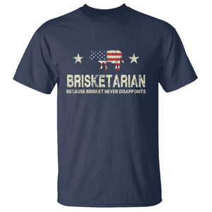 BBQ T Shirt Brisketarian Because Brisket Never Disappoints American Flag TS10 Navy Print Your Wear