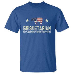 BBQ T Shirt Brisketarian Because Brisket Never Disappoints American Flag TS10 Royal Blue Print Your Wear