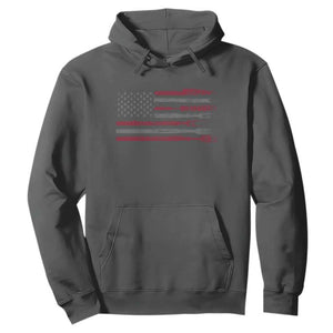 BBQ Hoodie With Red Line American Flag Meat Smoker Grilling Gifts TS10 Dark Heather Print Your Wear