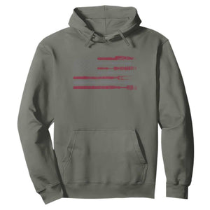 BBQ Hoodie With Red Line American Flag Meat Smoker Grilling Gifts TS10 Military Green Print Your Wear