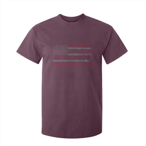 BBQ T Shirt For Kid With Red Line American Flag Meat Smoker Grilling Gifts TS10 Maroon Print Your Wear