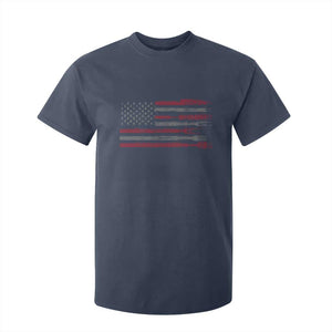 BBQ T Shirt For Kid With Red Line American Flag Meat Smoker Grilling Gifts TS10 Navy Print Your Wear