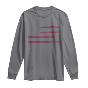 BBQ Long Sleeve Shirt With Red Line American Flag Meat Smoker Grilling Gifts TS10 Charcoal Print Your Wear